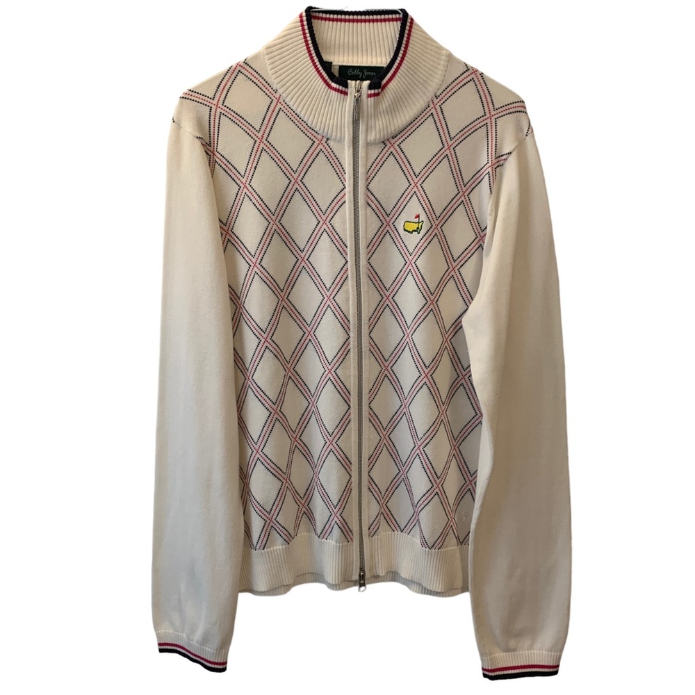 NWOT Bobby Jones Masters Golf Argyle Full Zip Sweater